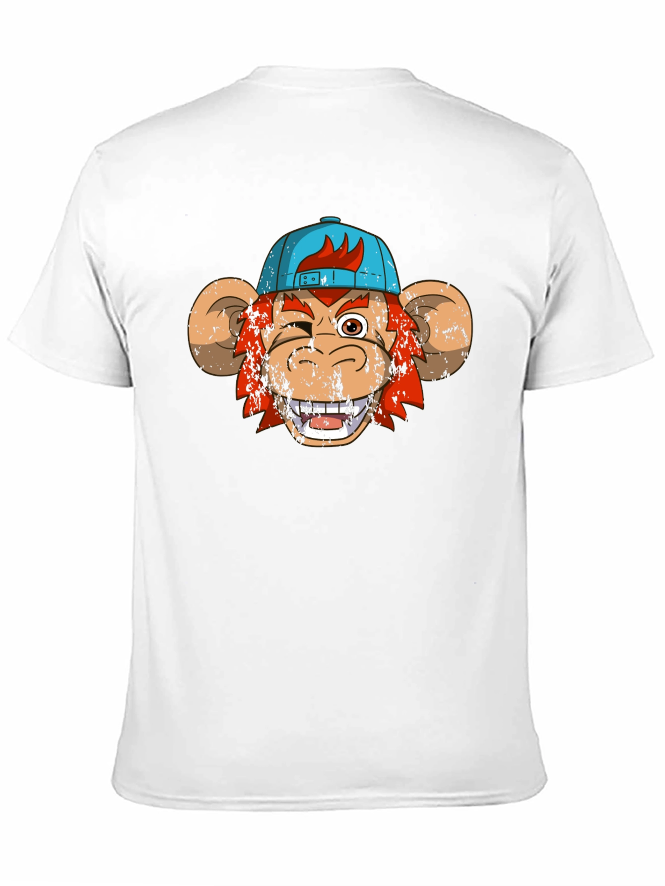 Winking Monkey Graphic Tee - Black Cotton Crew Neck