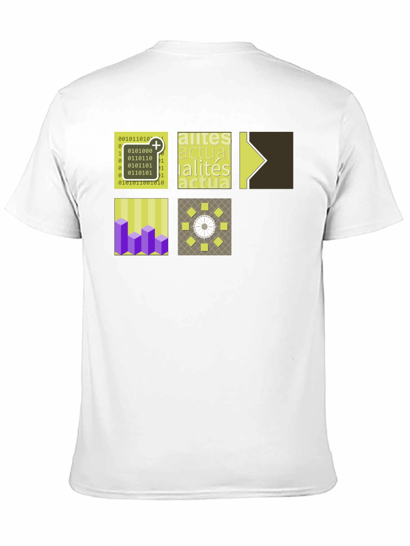 Modern Patterned Graphic Tee - Black