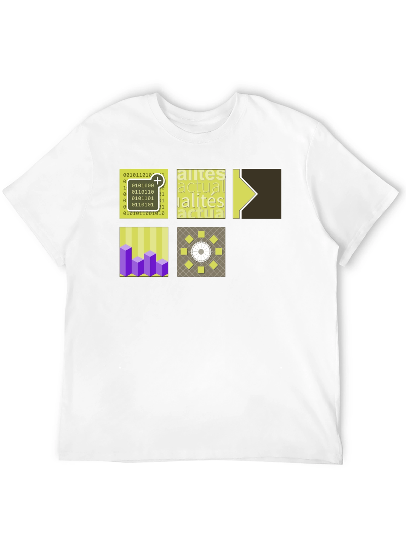 Modern Patterned Graphic Tee - Black