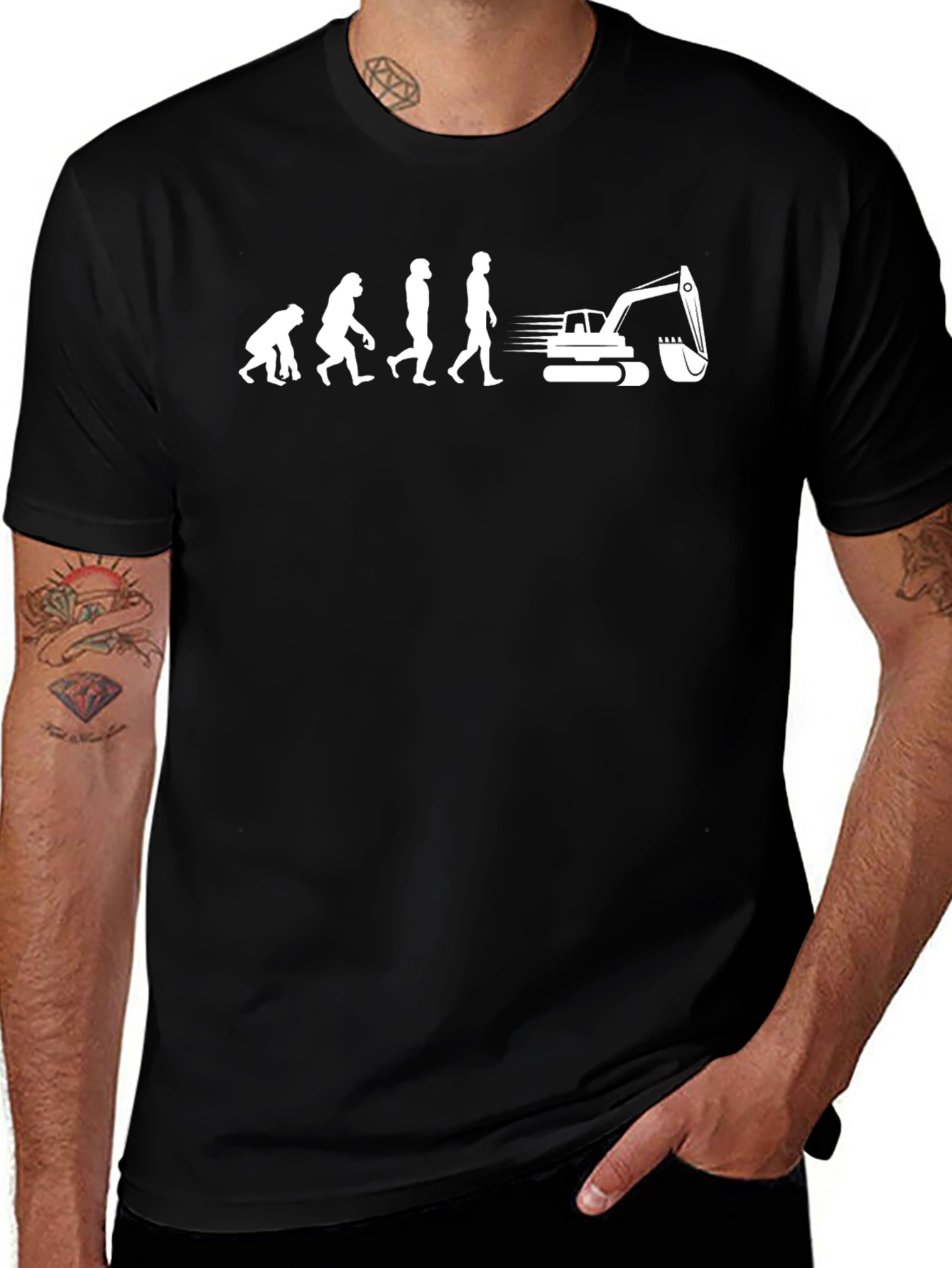 Evolution of Man Heavy Equipment T-Shirt