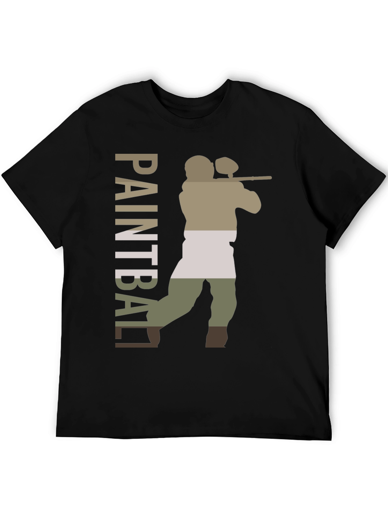 Paintball Player Graphic Tee - Black Cotton Blend