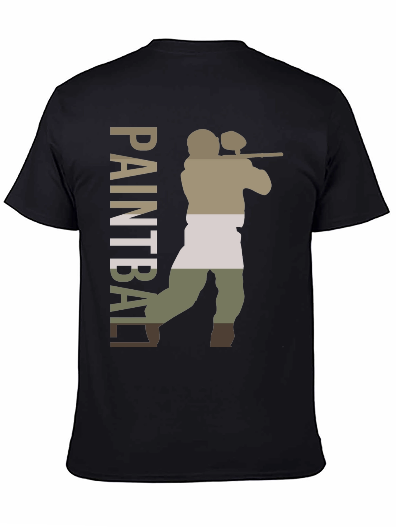 Paintball Player Graphic Tee - Black Cotton Blend