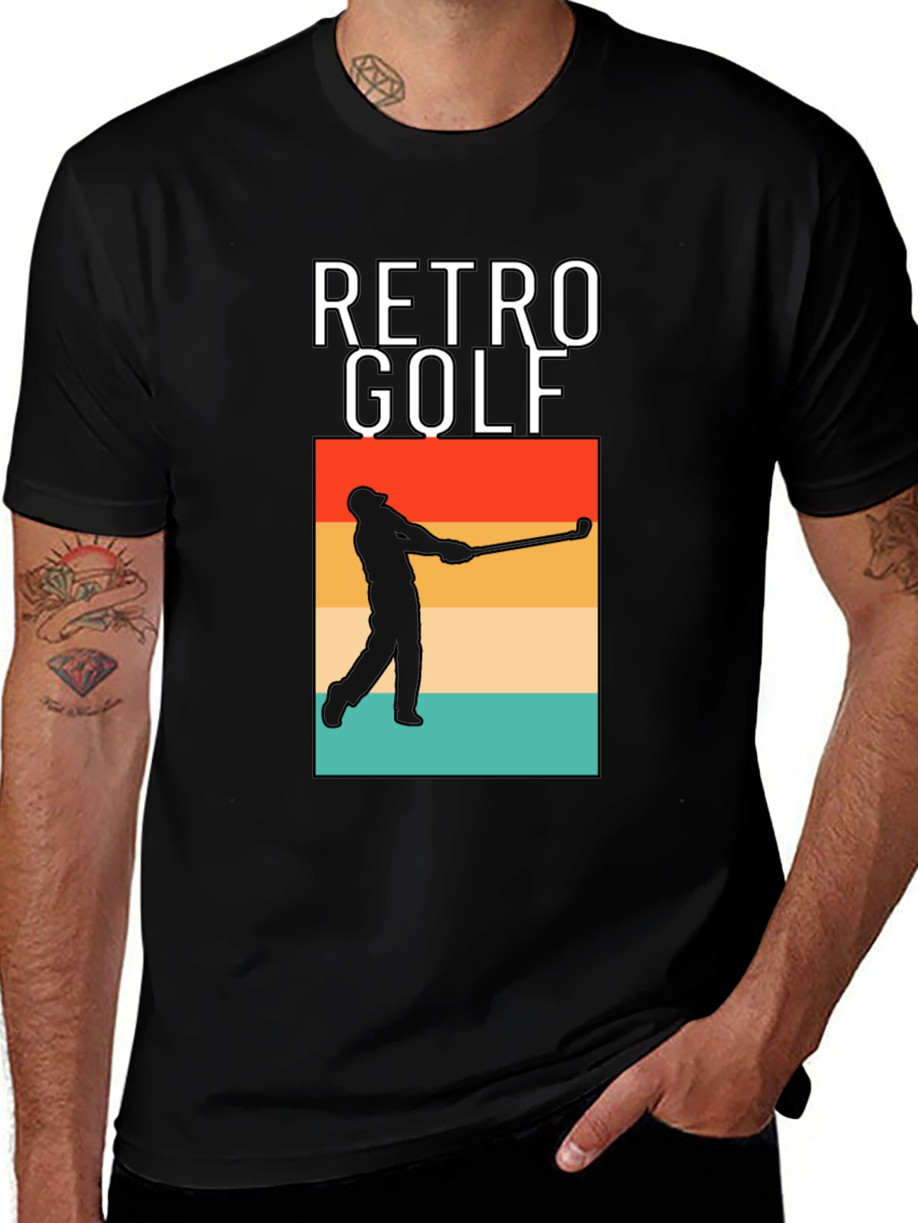 Retro Golf Tee - Stylish Golfer Silhouette T-Shirt