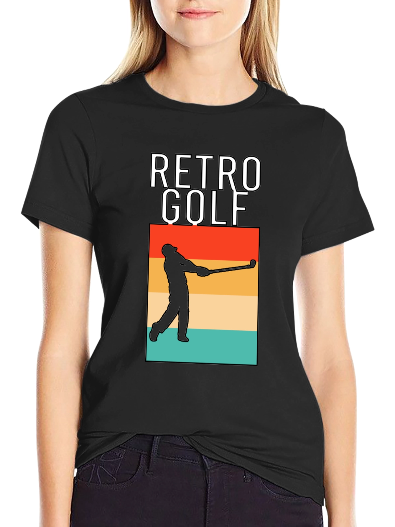 Retro Golf Tee - Stylish Golfer Silhouette T-Shirt