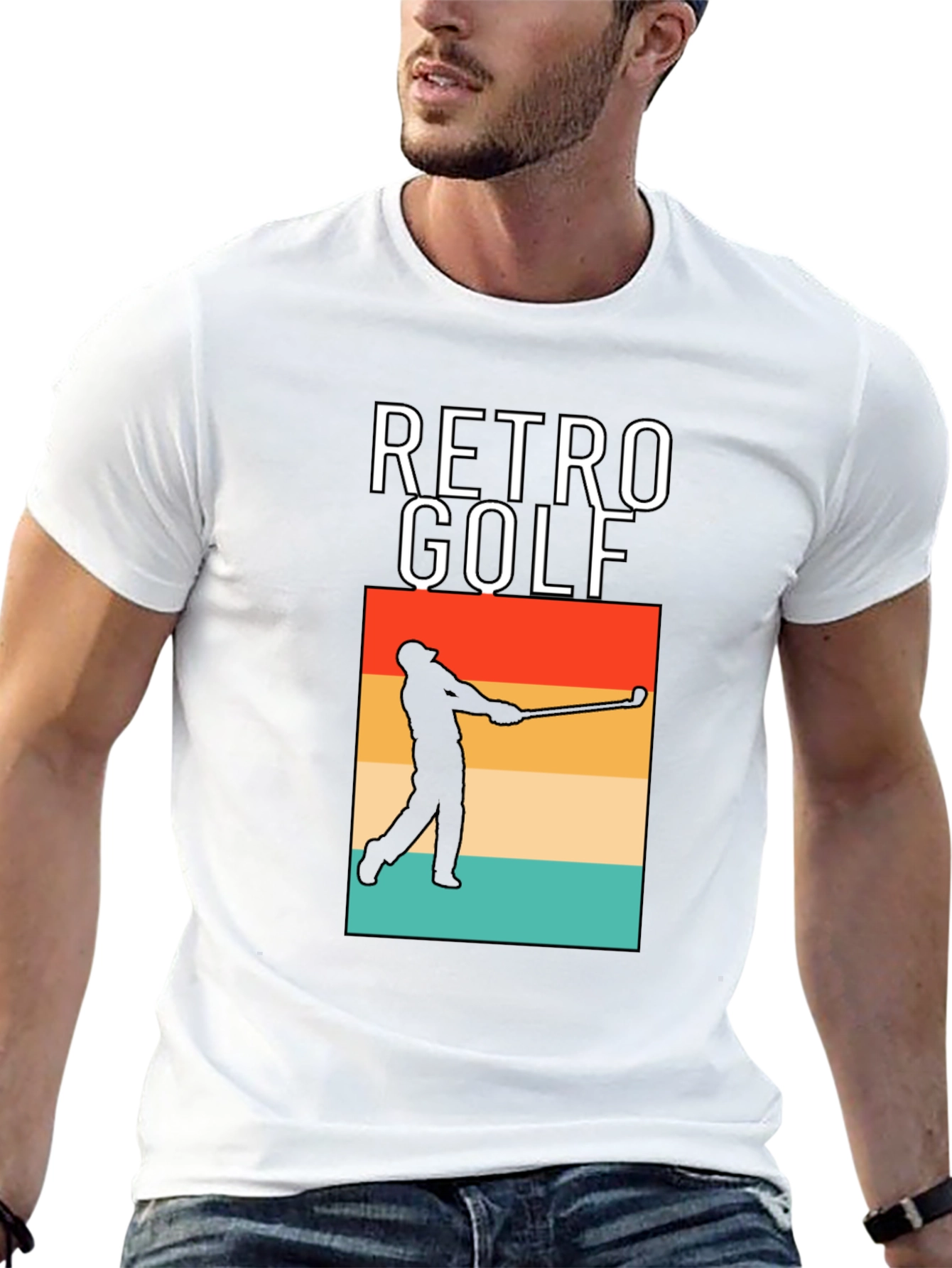 Retro Golf Tee - Stylish Golfer Silhouette T-Shirt