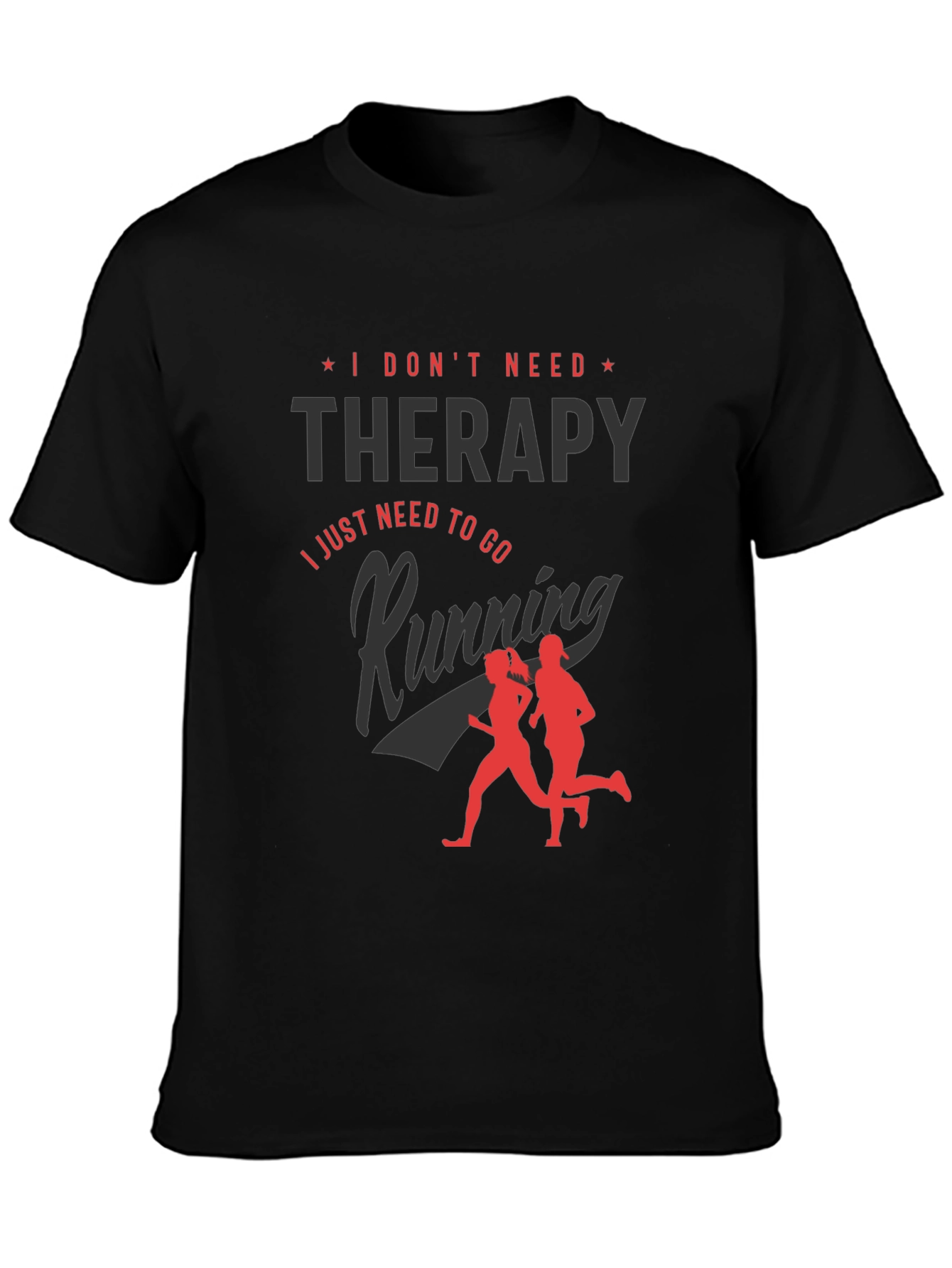 Funny Running Therapy Graphic Tee