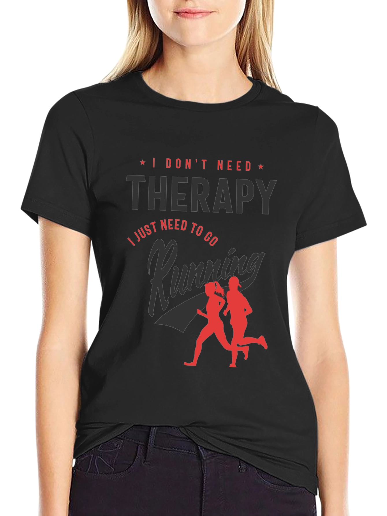 Funny Running Therapy Graphic Tee