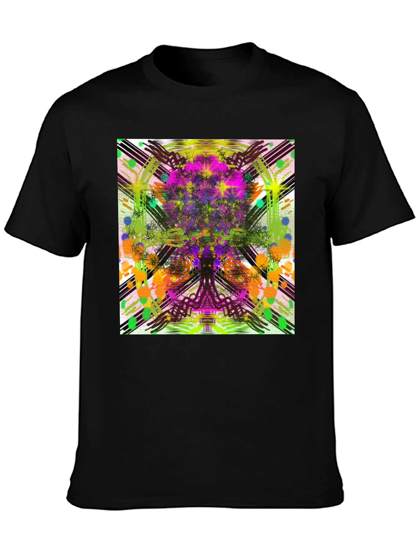 Abstract Tree Graphic Black T-Shirt