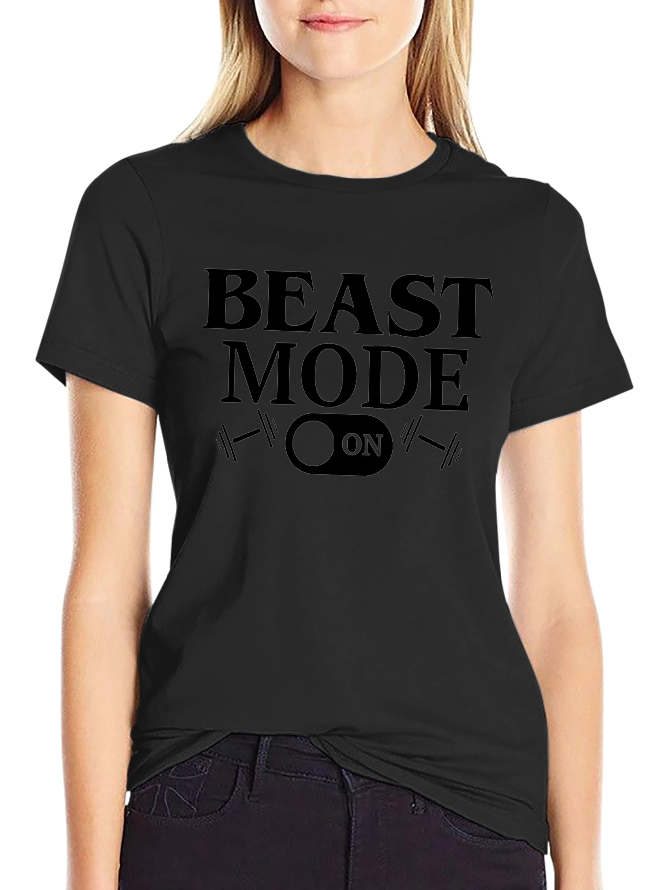 Beast Mode On Black Graphic Tee - Fitness Apparel
