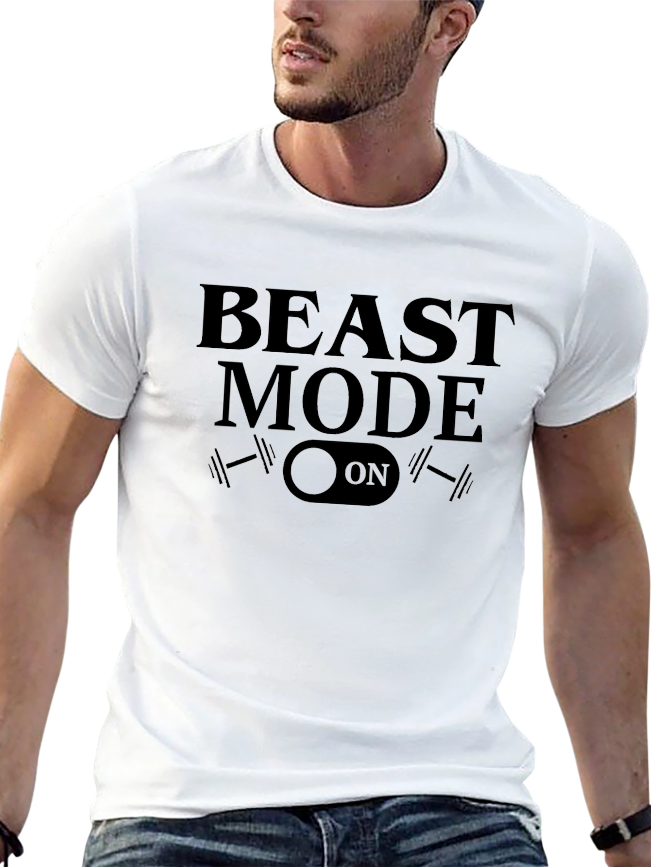 Beast Mode On Black Graphic Tee - Fitness Apparel