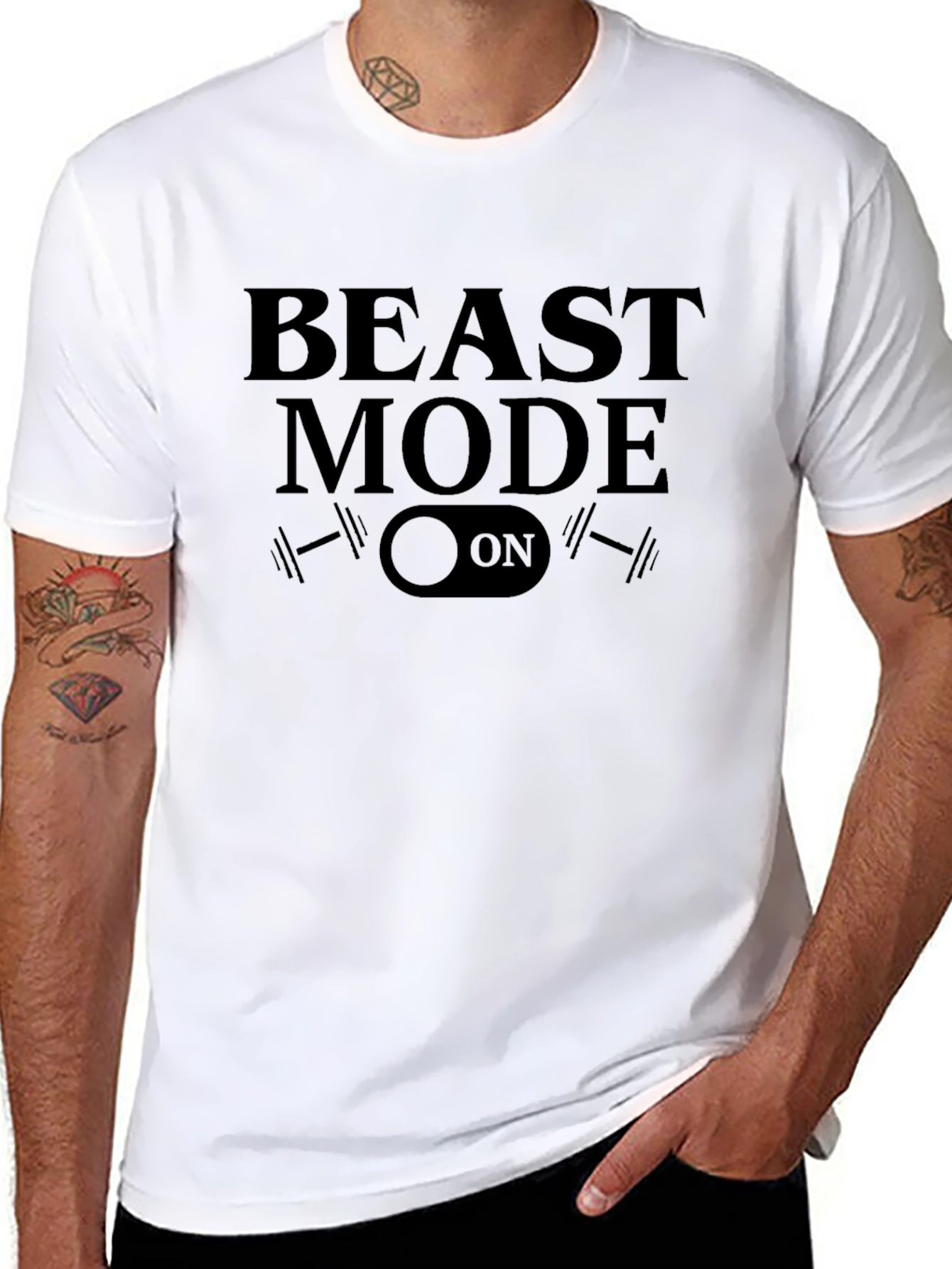 Beast Mode On Black Graphic Tee - Fitness Apparel