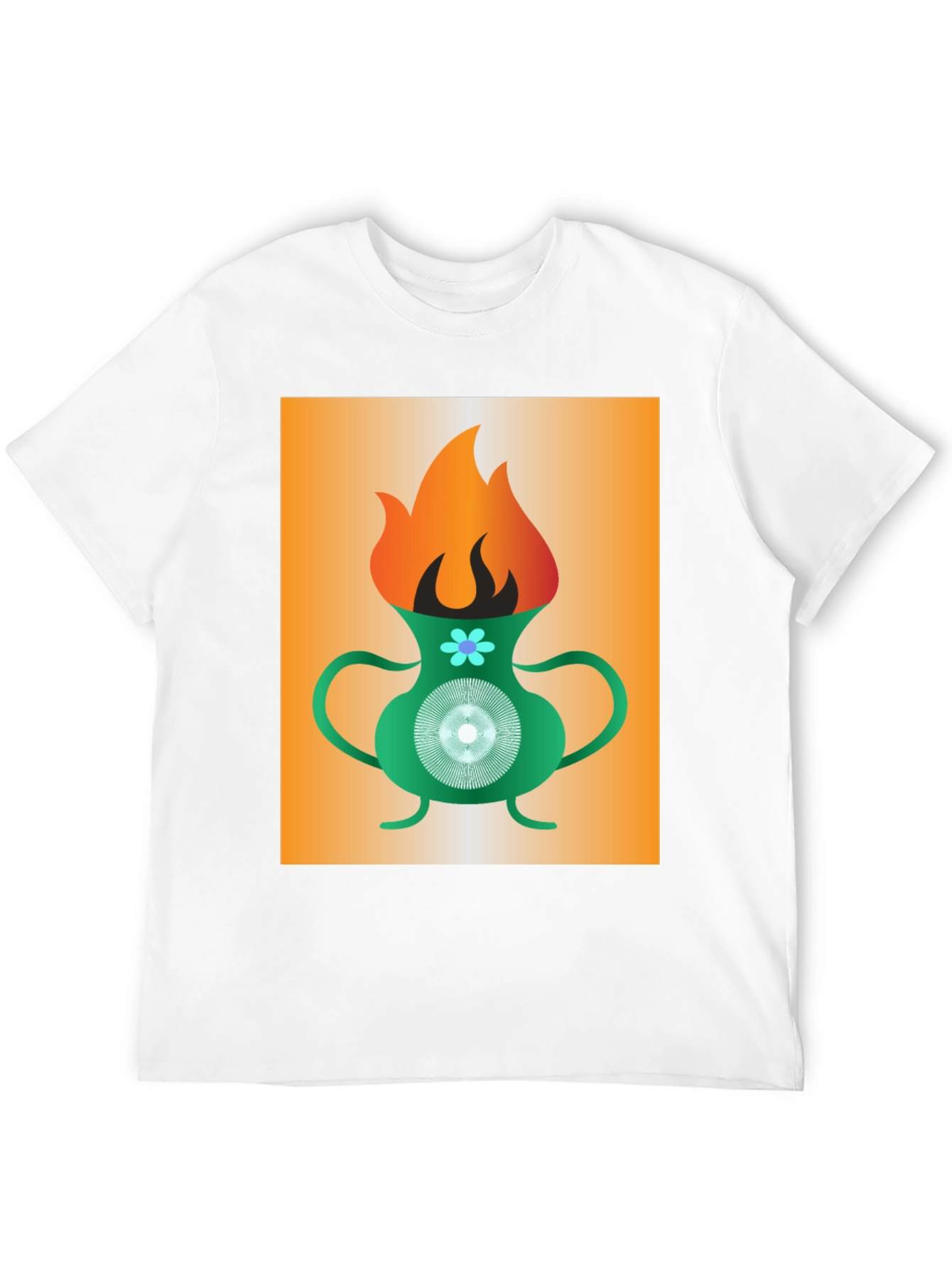 Flame Vase Graphic Tee - Modern Art T-Shirt