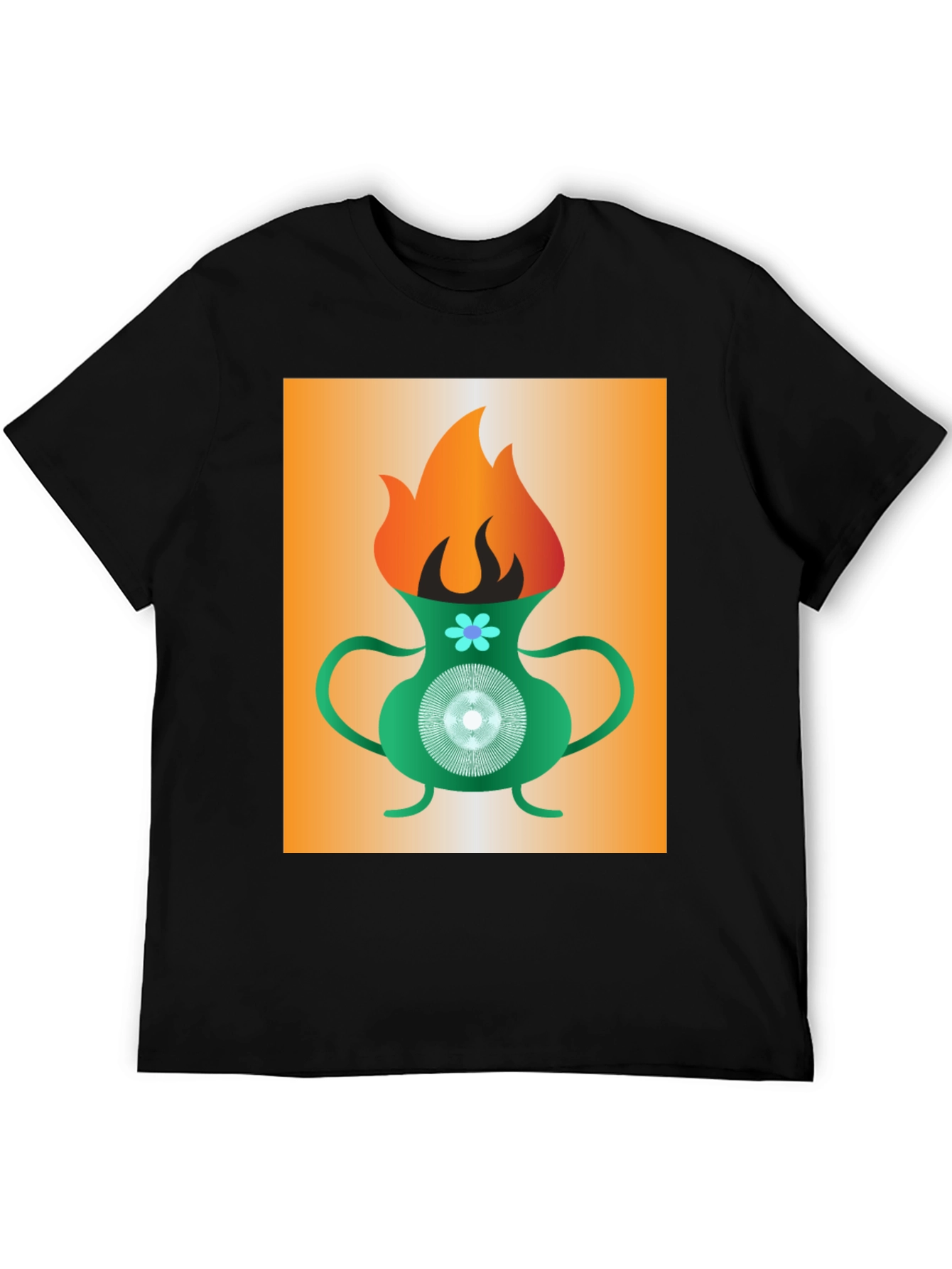 Flame Vase Graphic Tee - Modern Art T-Shirt