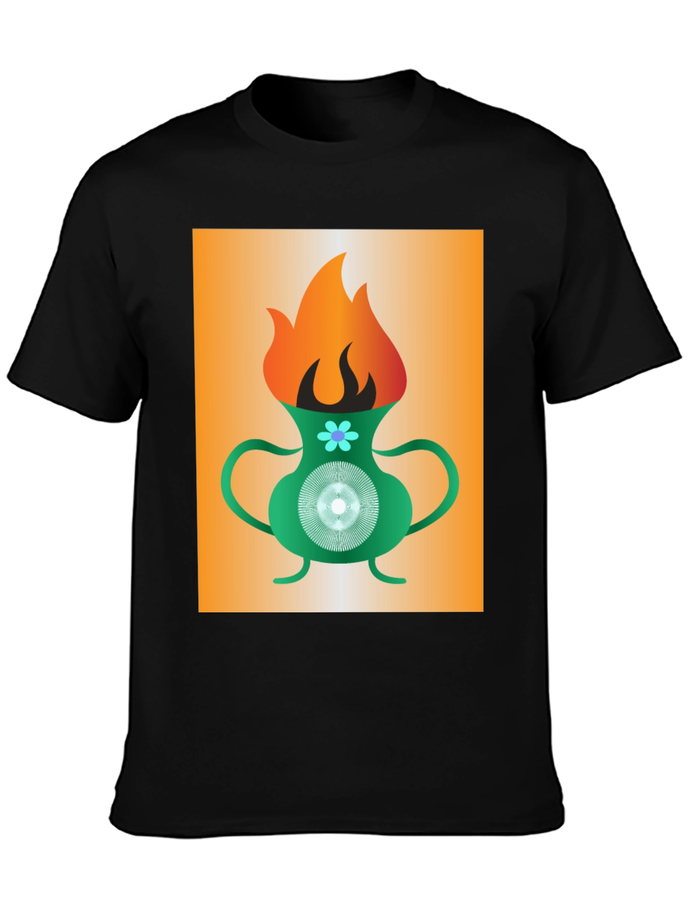Flame Vase Graphic Tee - Modern Art T-Shirt