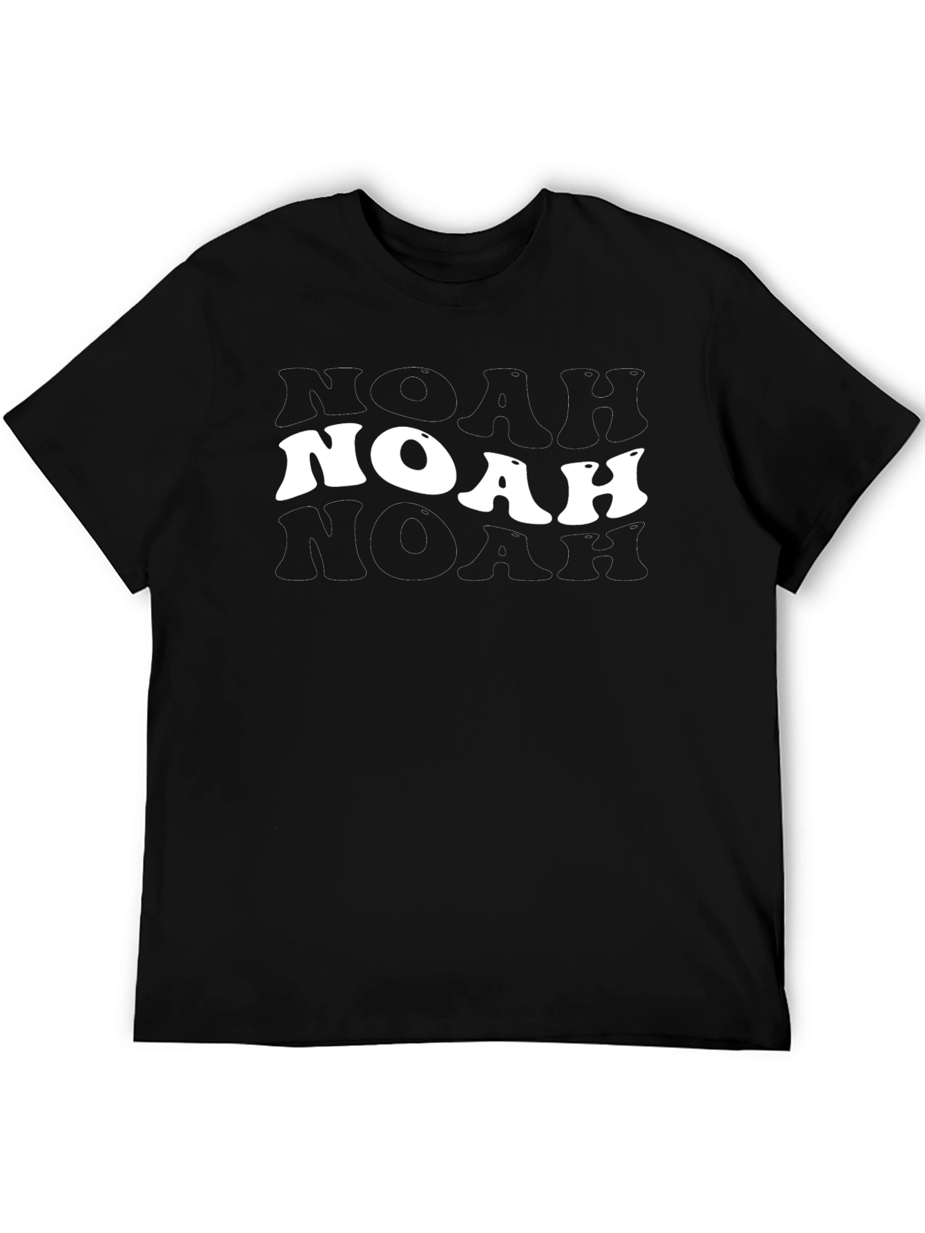 Noah Graphic Tee - Trendy Black Cotton Blend Shirt