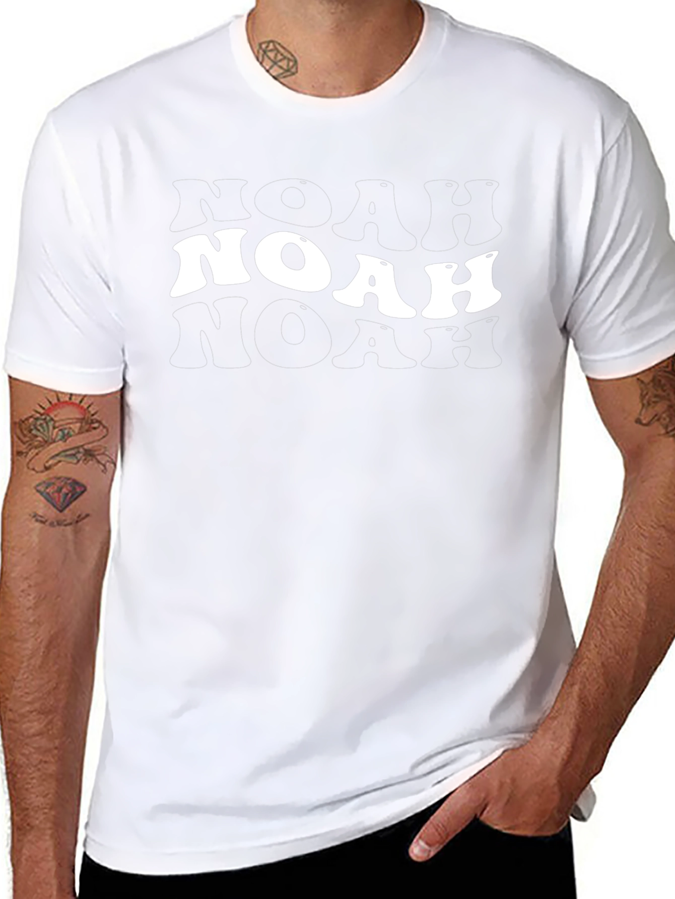 Noah Graphic Tee - Trendy Black Cotton Blend Shirt