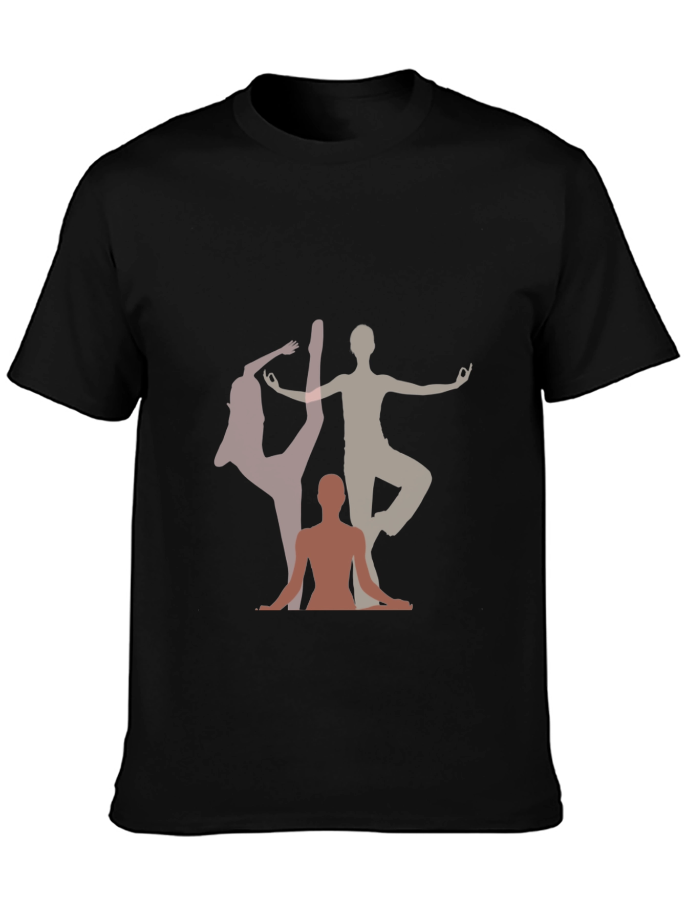Yoga Pose Graphic Print Black T-Shirt