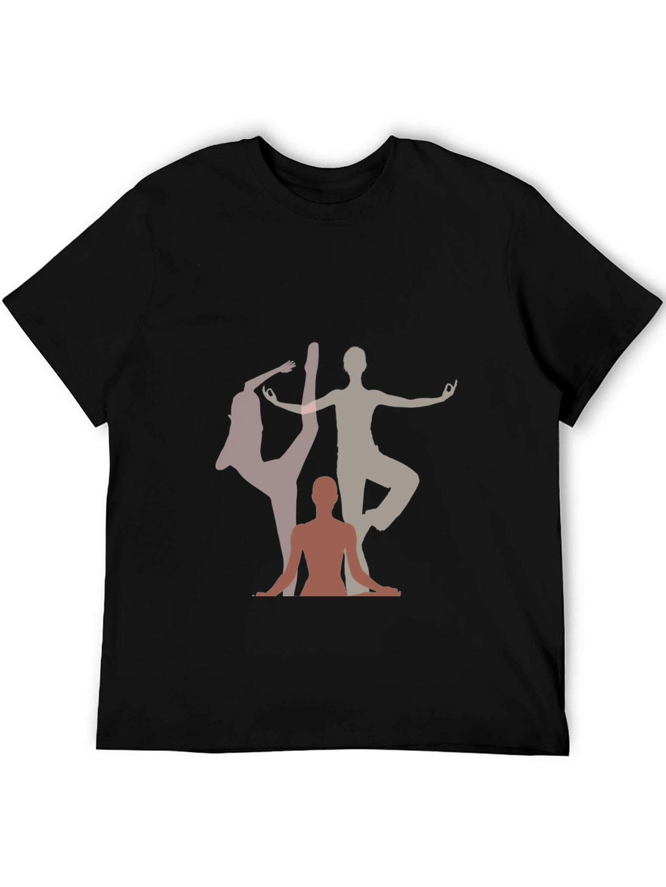 Yoga Pose Graphic Print Black T-Shirt