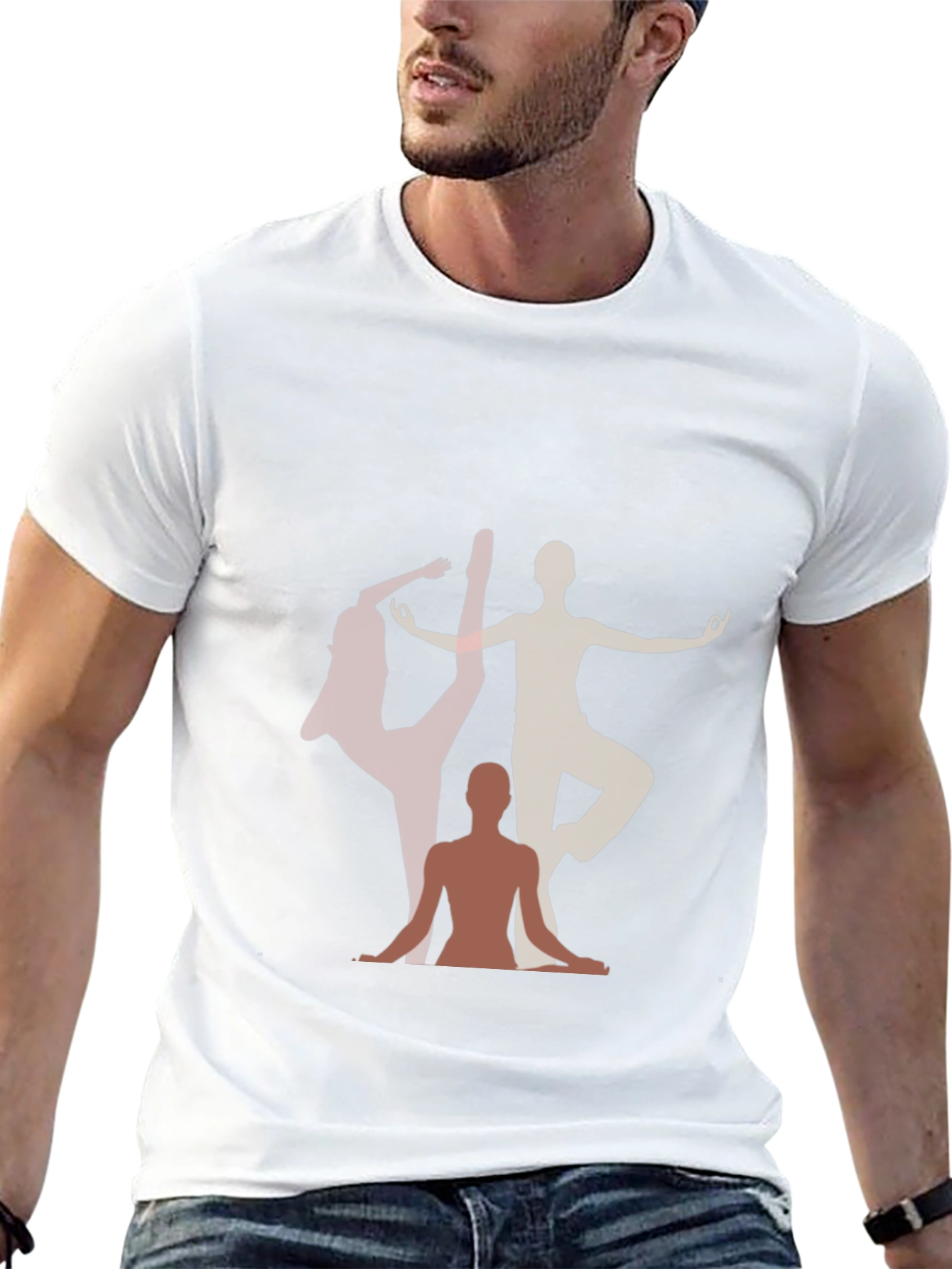 Yoga Pose Graphic Print Black T-Shirt