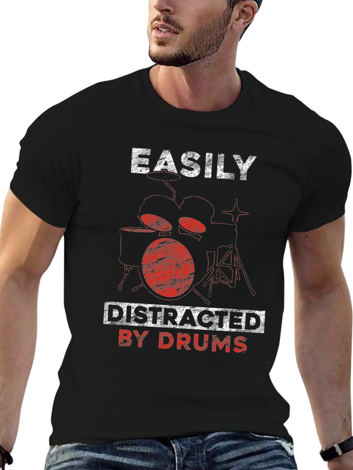 Easily Distracted By Drums Graphic Tee