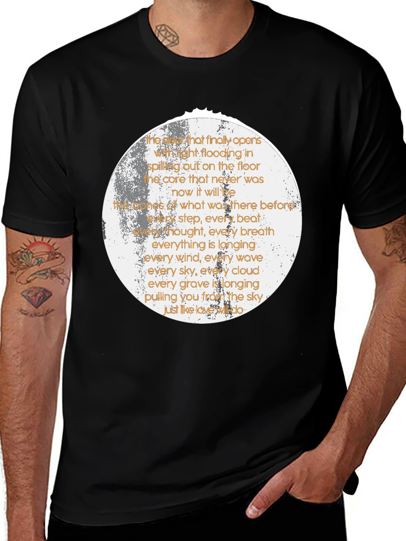 Poetic Moon T-Shirt - Sky Longing Design