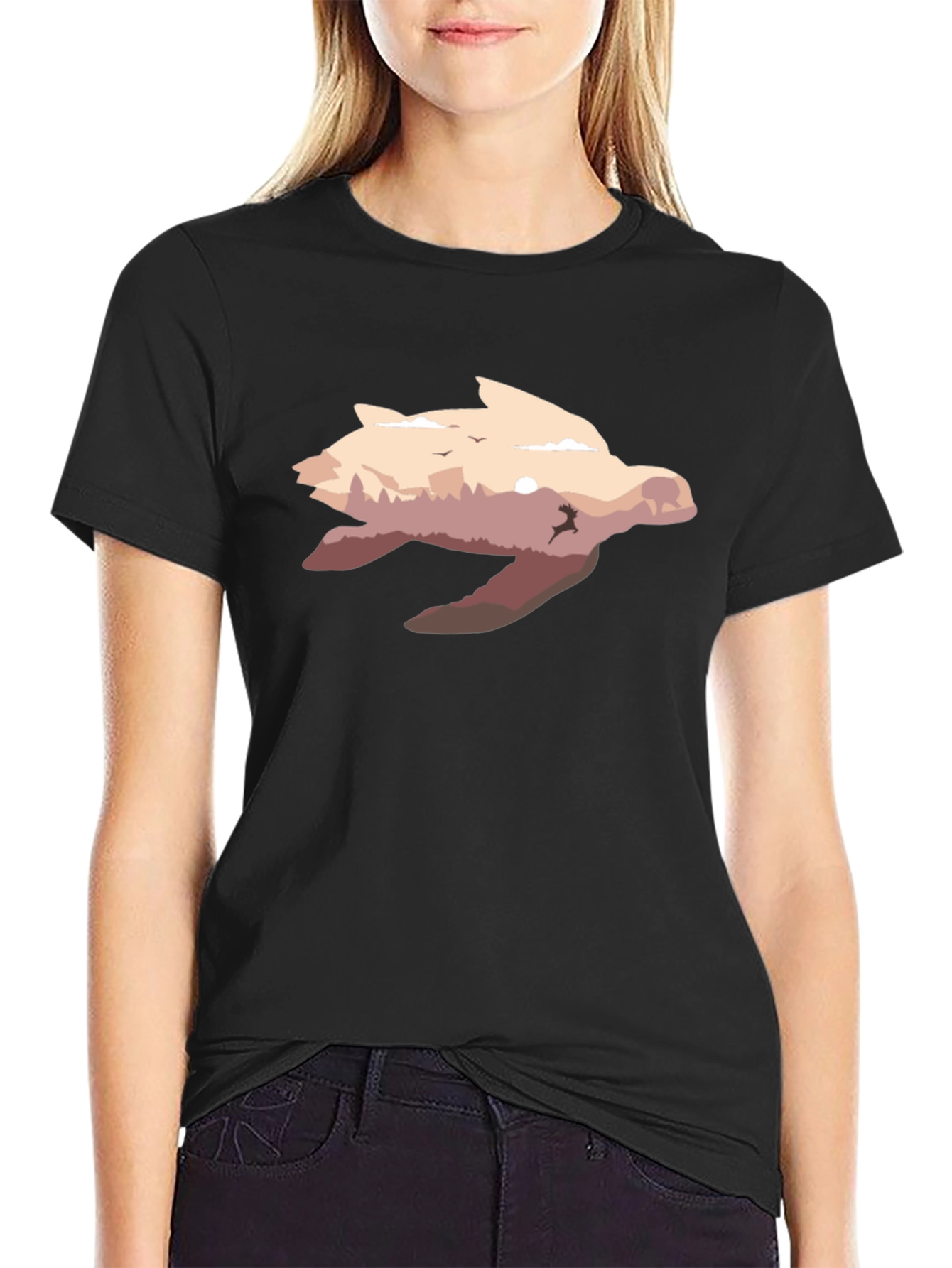 Turtle Nature Scene Graphic T-Shirt