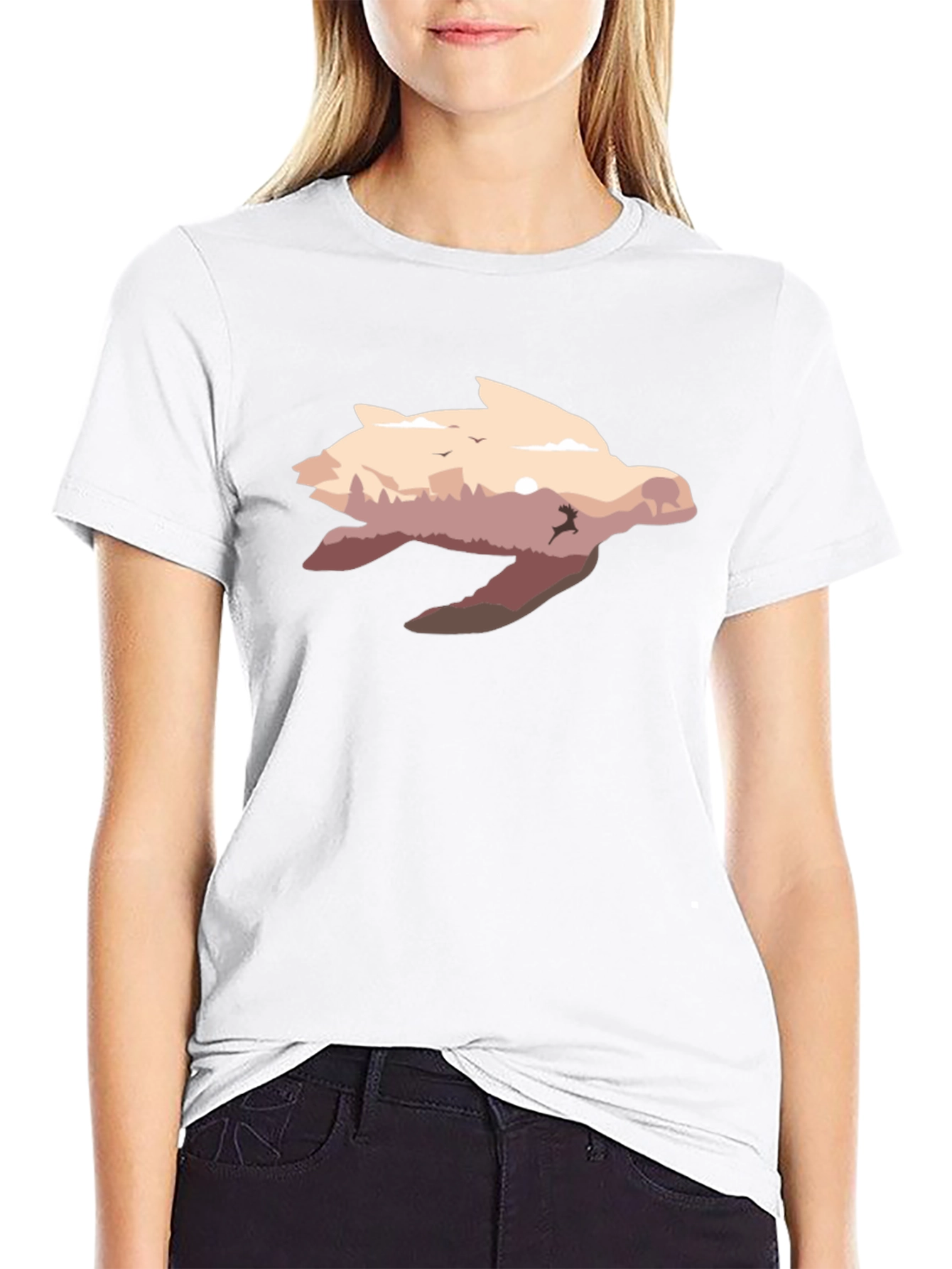 Turtle Nature Scene Graphic T-Shirt