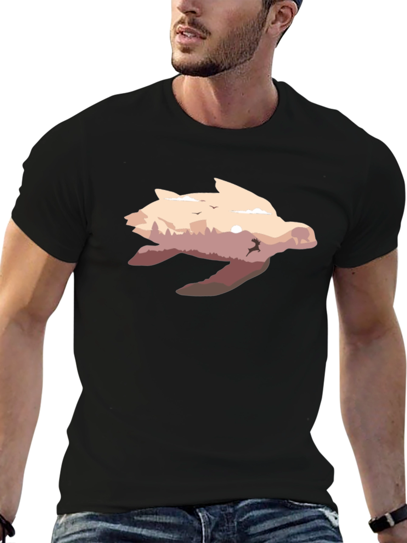 Turtle Nature Scene Graphic T-Shirt