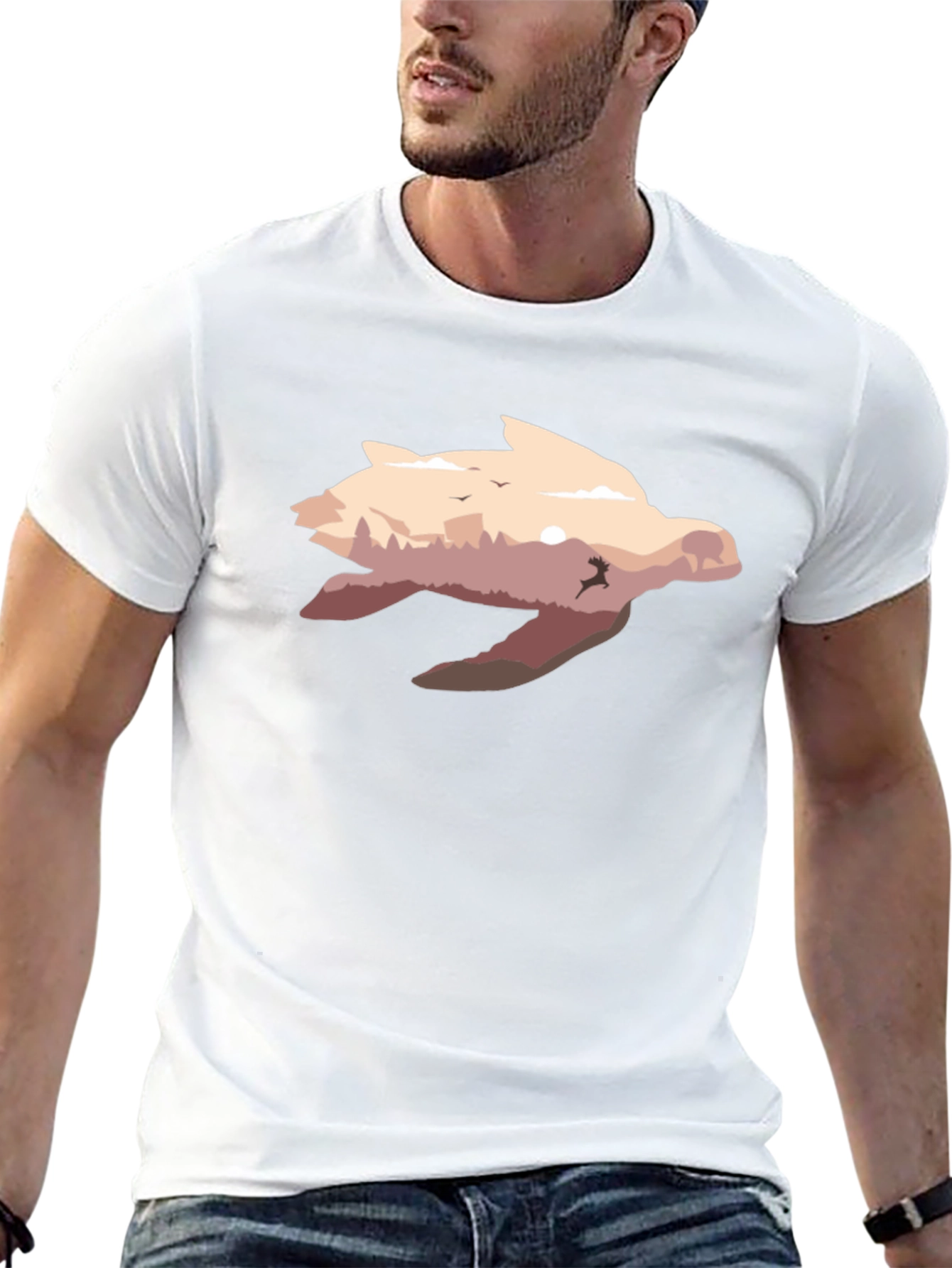 Turtle Nature Scene Graphic T-Shirt