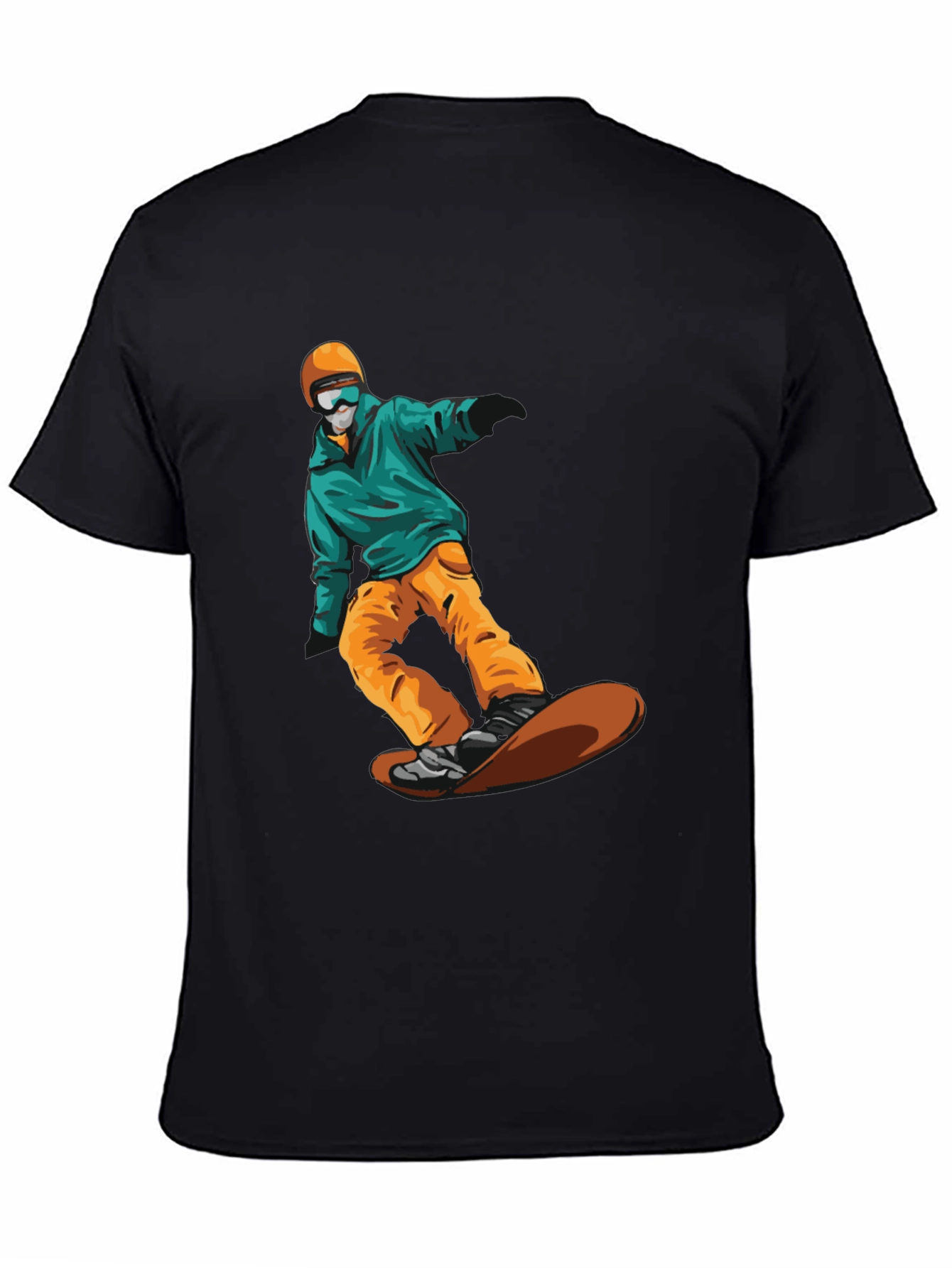 Snowboarder Graphic Tee - Black Cotton T-Shirt