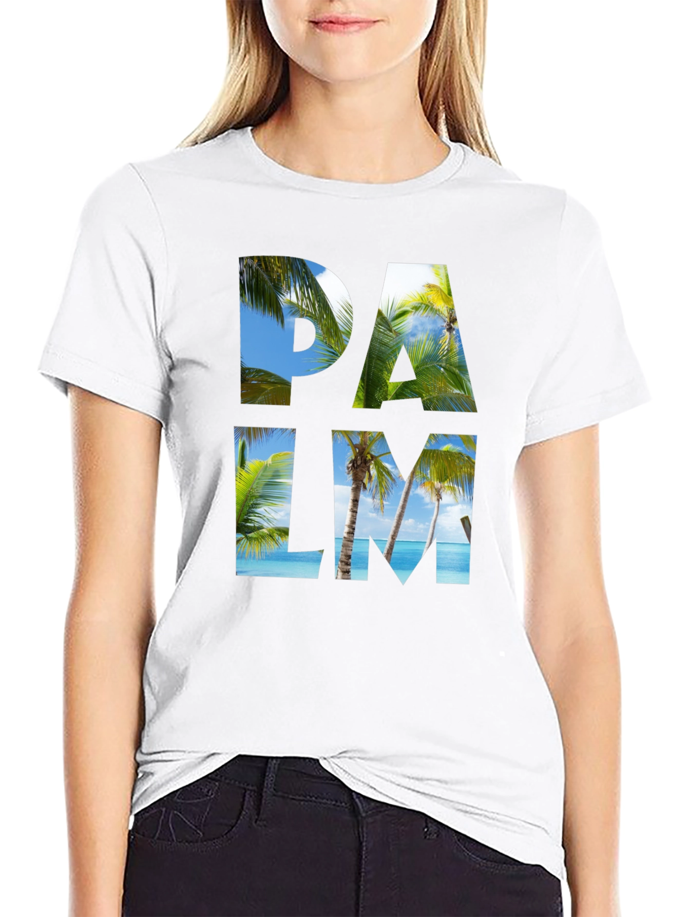 Palm Tree Graphic Black T-Shirt