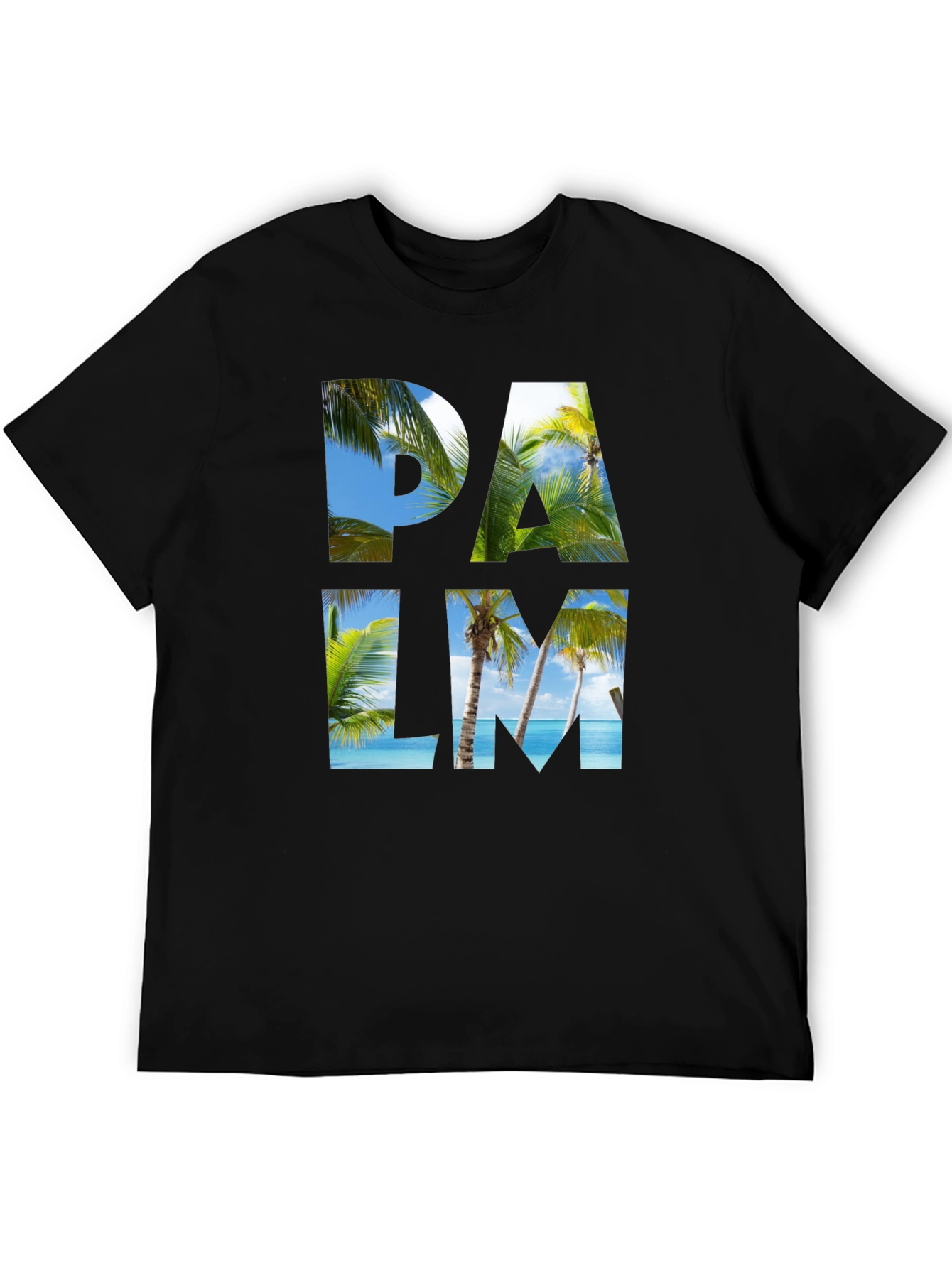 Palm Tree Graphic Black T-Shirt