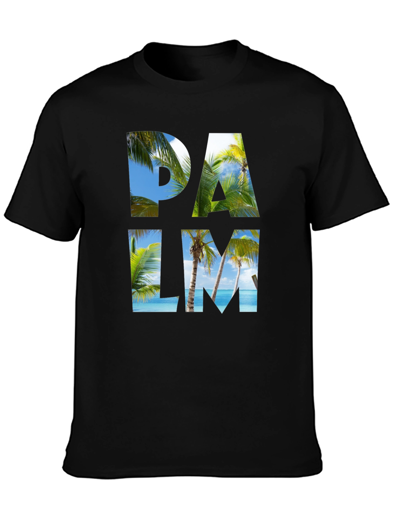 Palm Tree Graphic Black T-Shirt