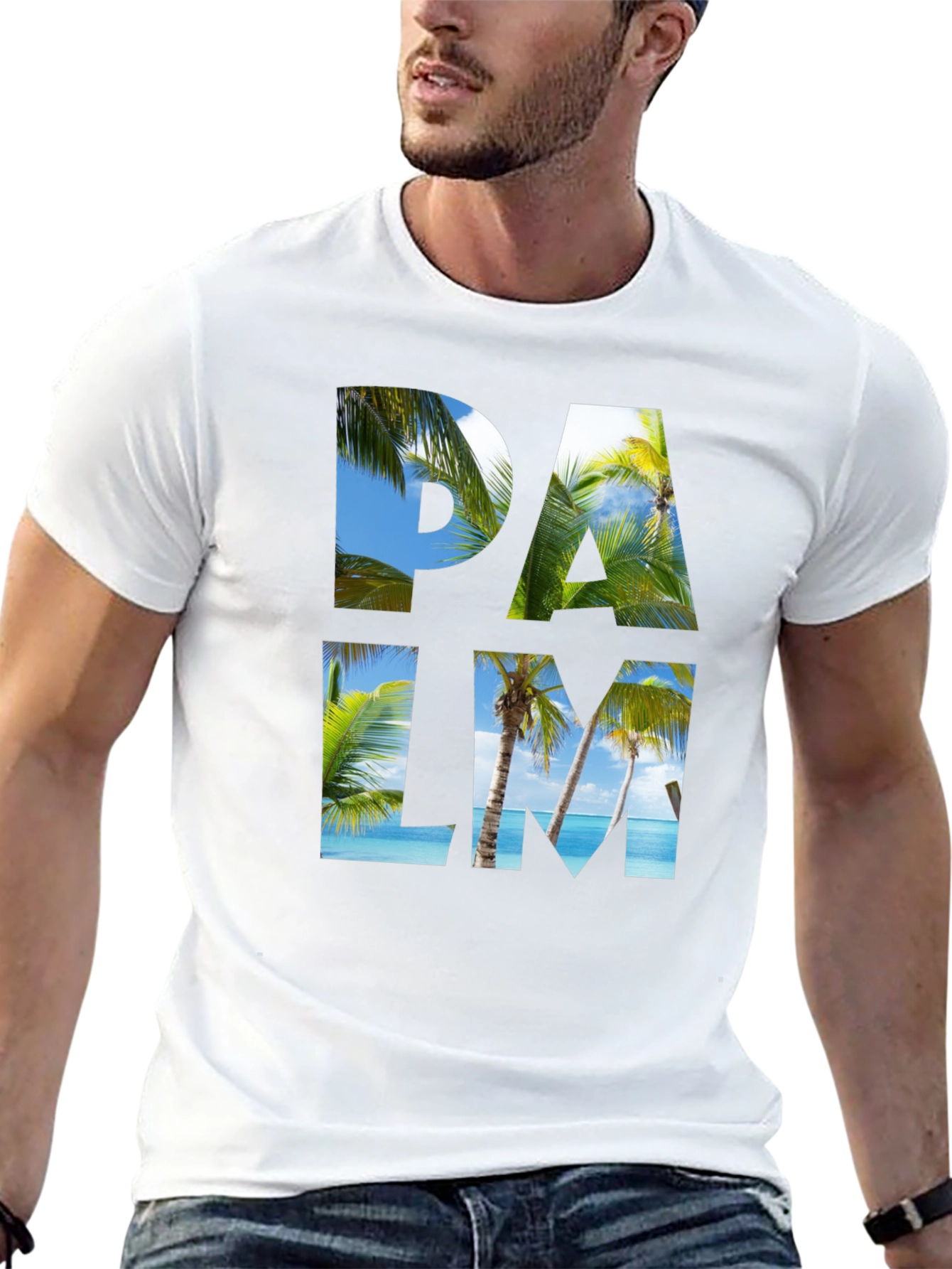 Palm Tree Graphic Black T-Shirt