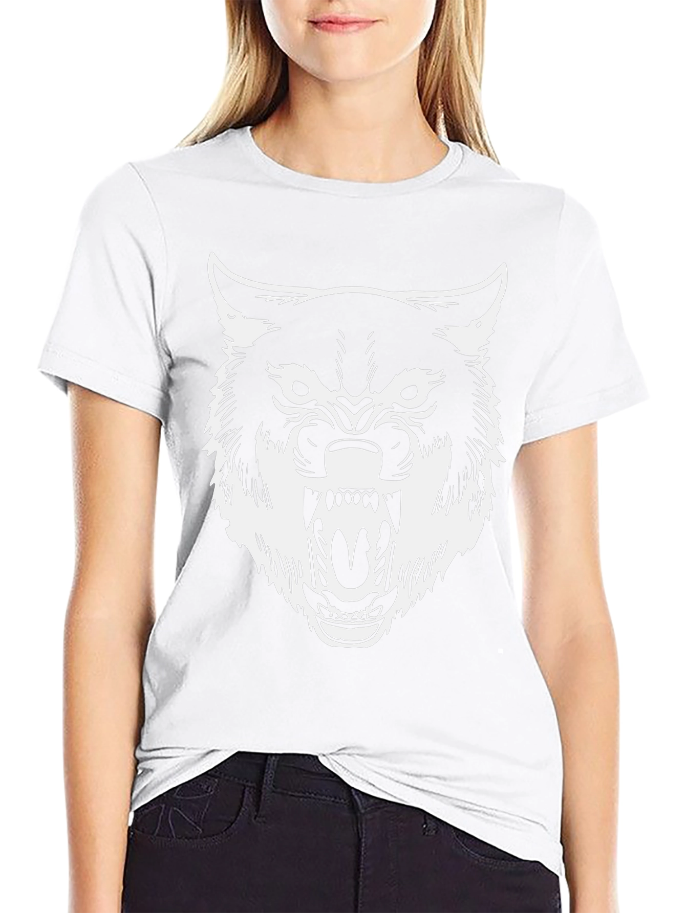 Mens Black Wolf Graphic Tee