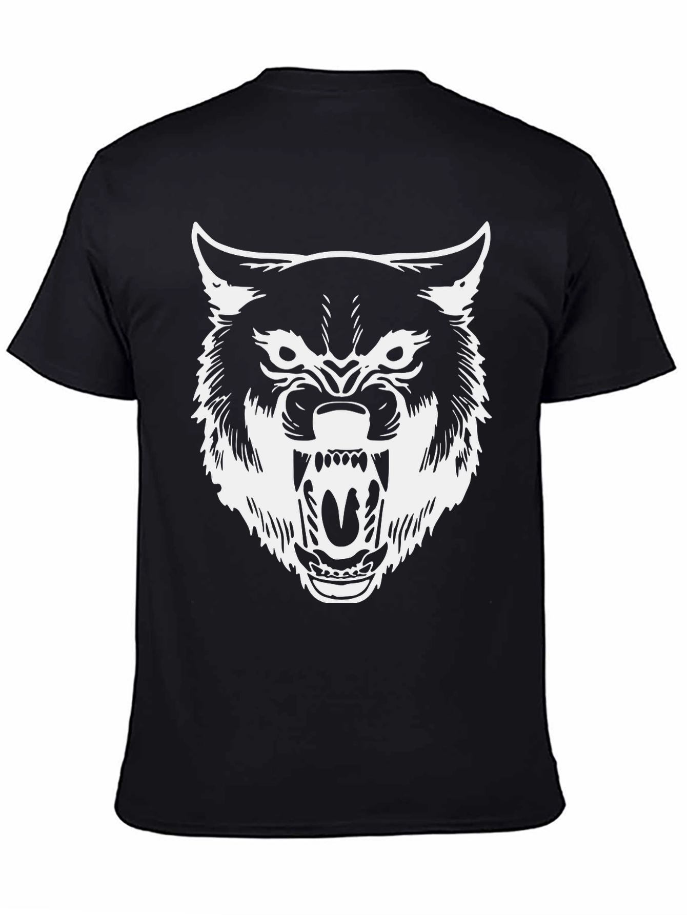 Mens Black Wolf Graphic Tee