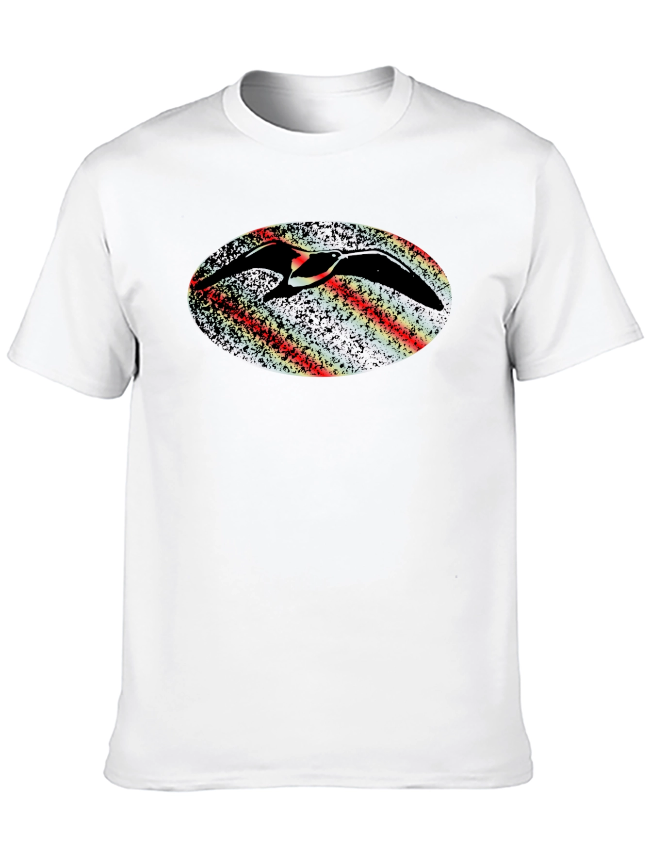 Abstract Bird Graphic Black T-Shirt