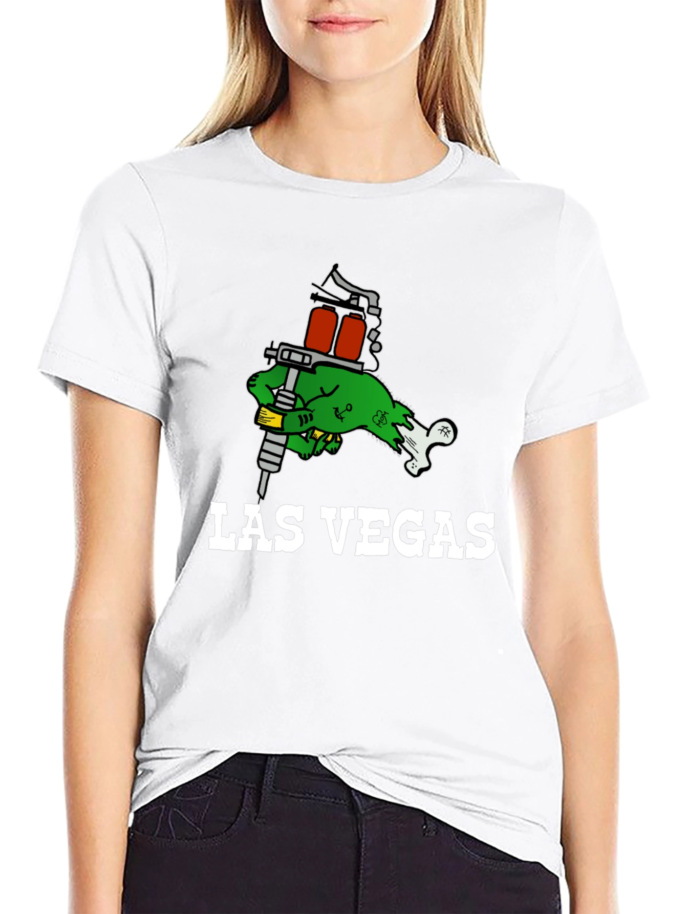 Las Vegas Tattoo Gun Zombie Hand T-Shirt