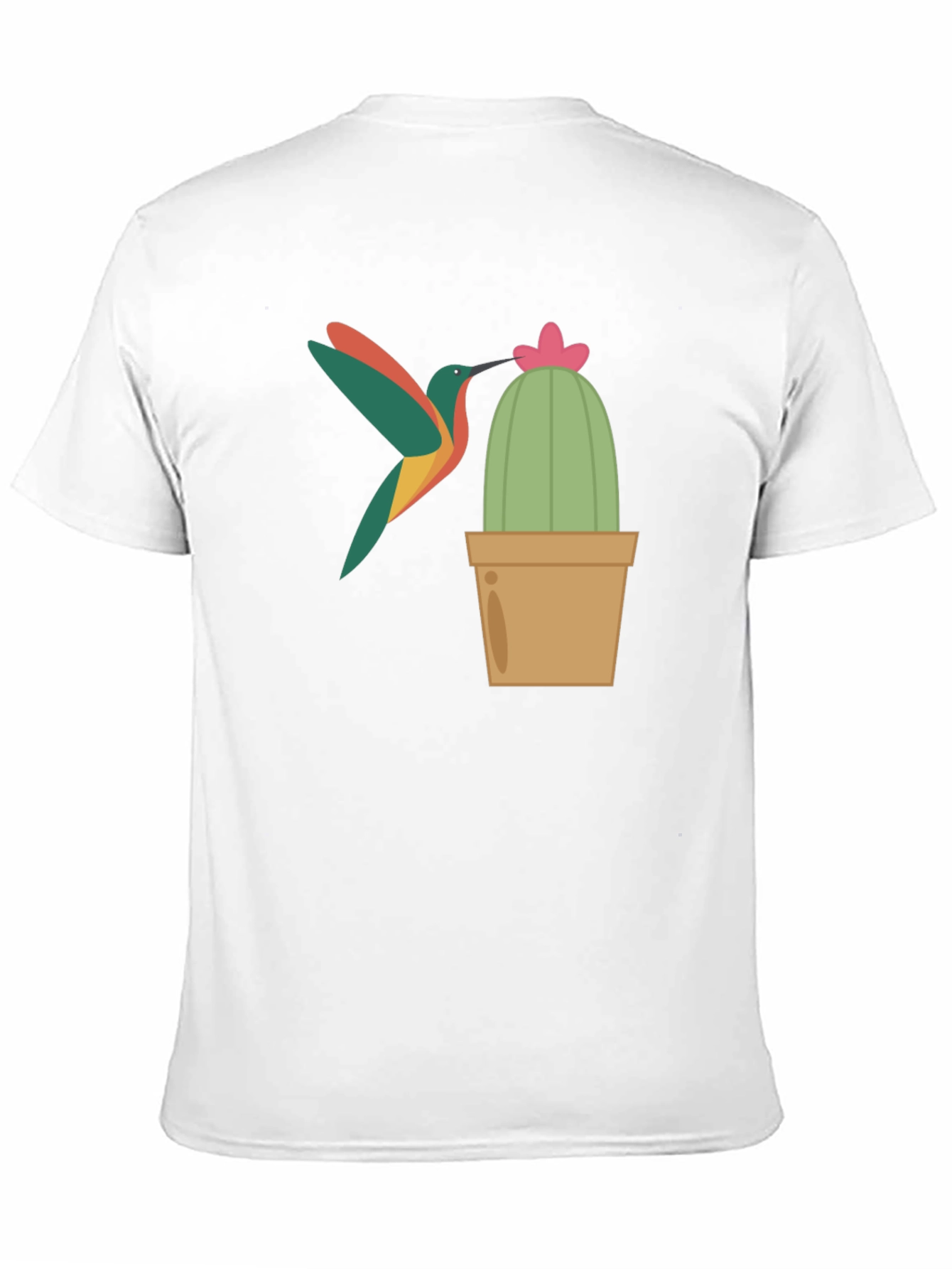 Hummingbird & Cactus Graphic T-Shirt - Black
