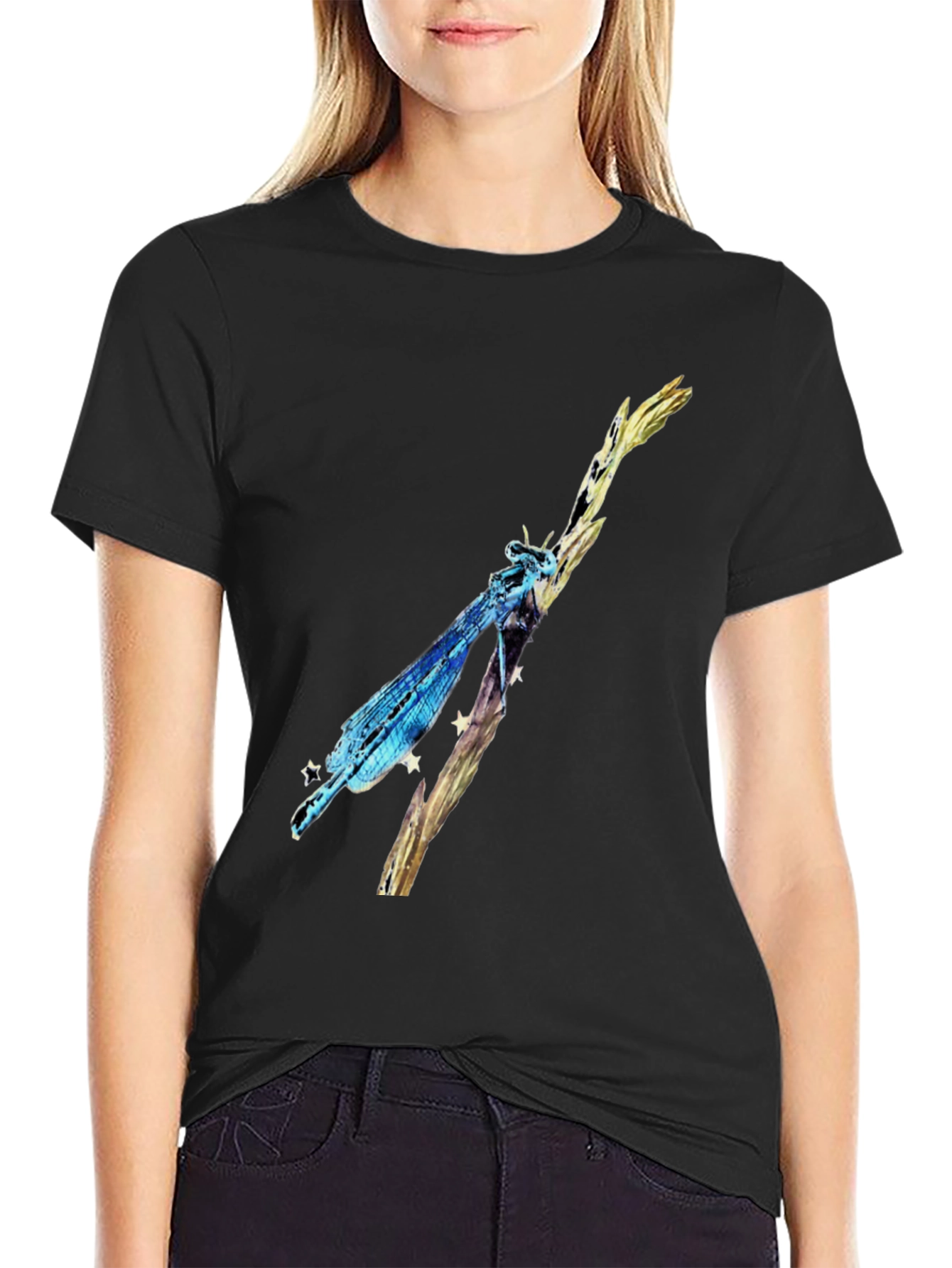 Dragonfly Graphic Black T-Shirt