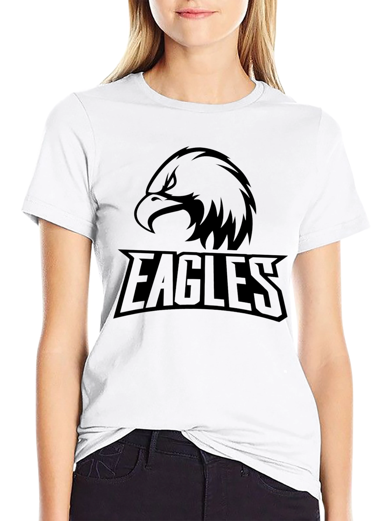 Mens Black Eagles Graphic T-Shirt