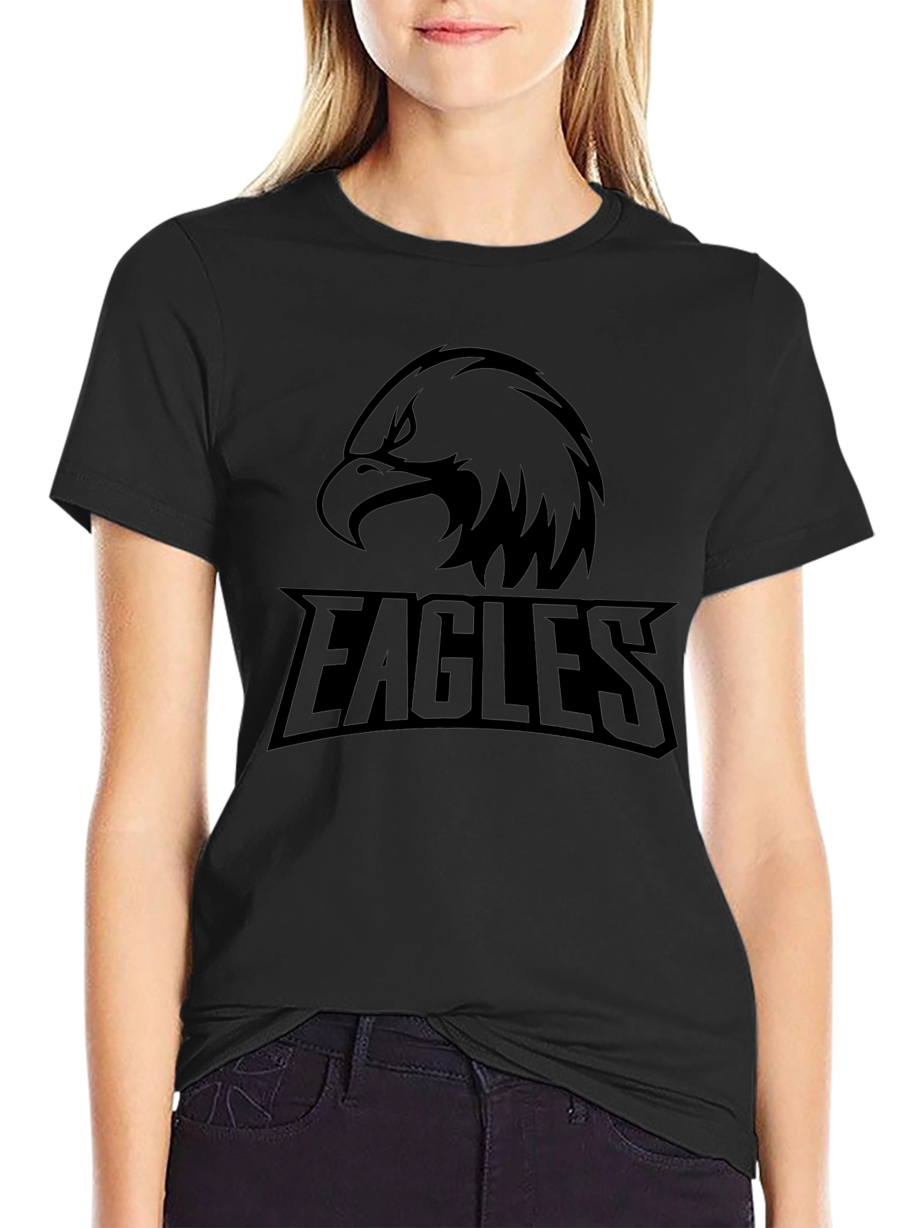 Mens Black Eagles Graphic T-Shirt