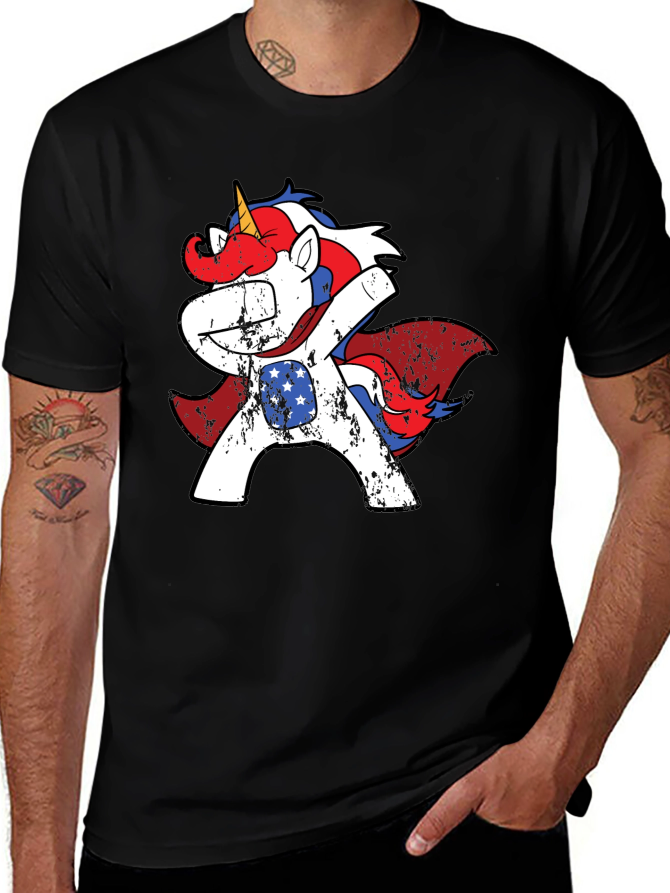Patriotic Unicorn Dabbing Tee