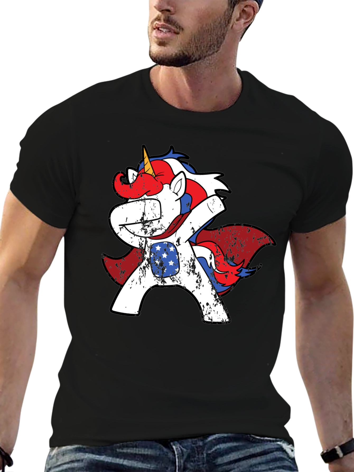 Patriotic Unicorn Dabbing Tee