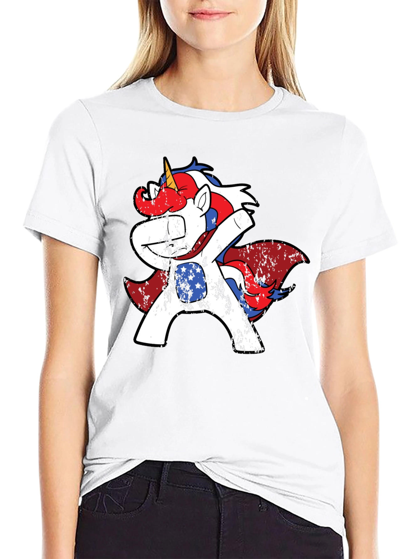 Patriotic Unicorn Dabbing Tee