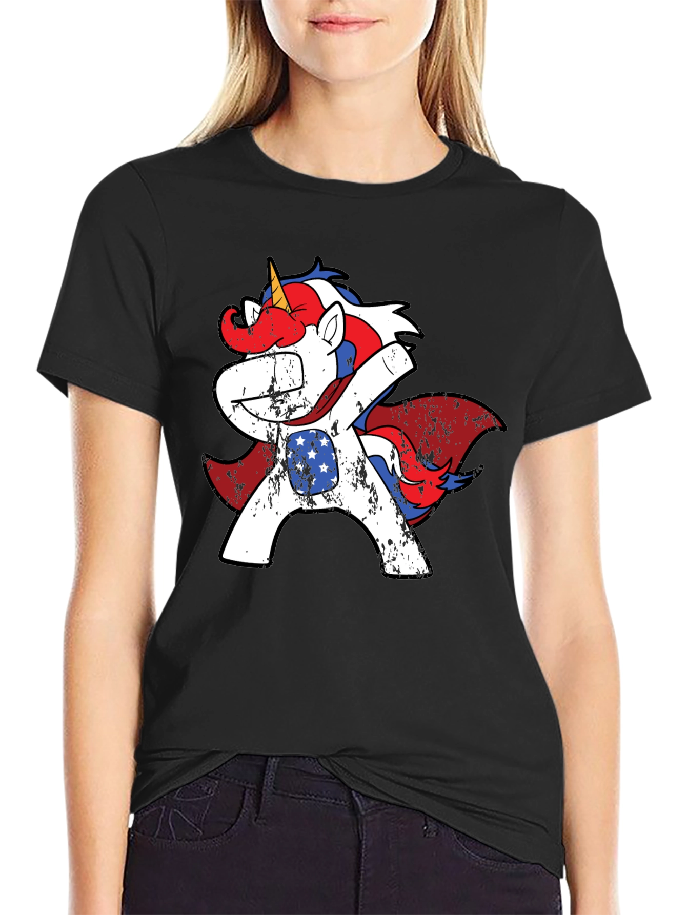 Patriotic Unicorn Dabbing Tee