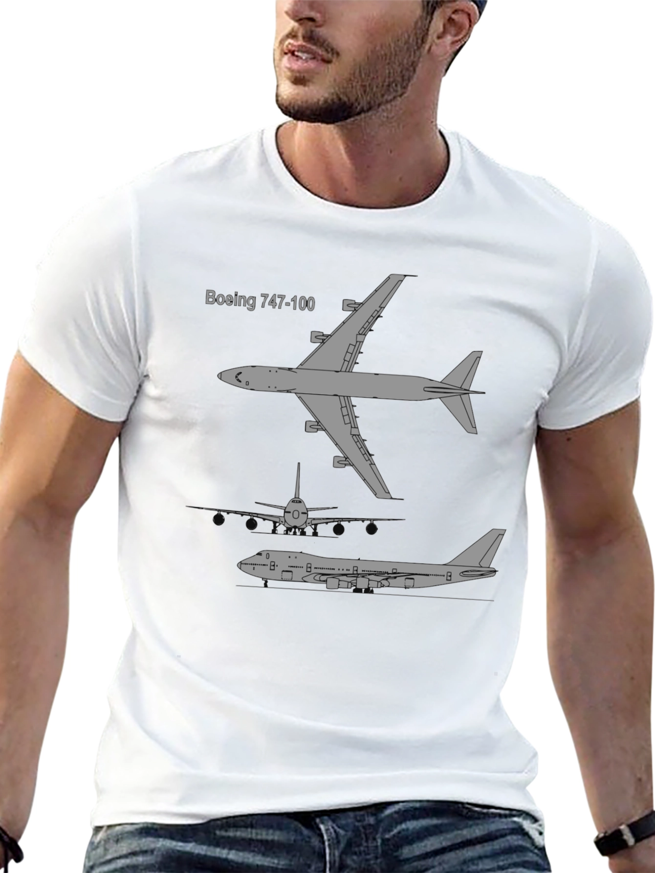 Boeing 747-100 Plane T-Shirt - Aviation Enthusiast Tee