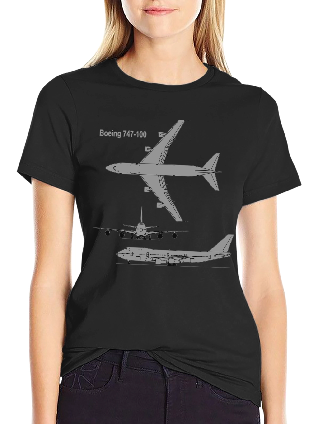 Boeing 747-100 Plane T-Shirt - Aviation Enthusiast Tee