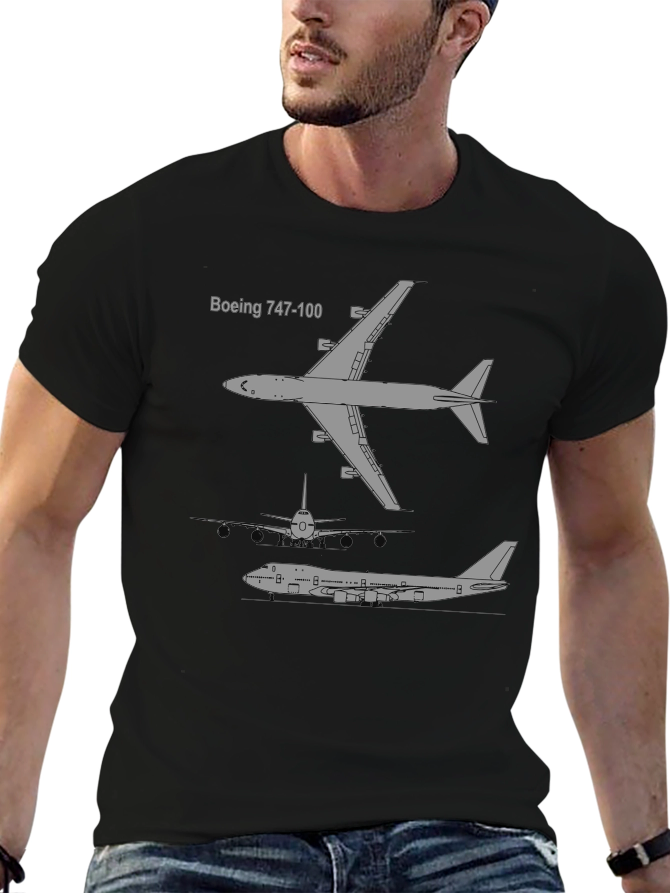 Boeing 747-100 Plane T-Shirt - Aviation Enthusiast Tee