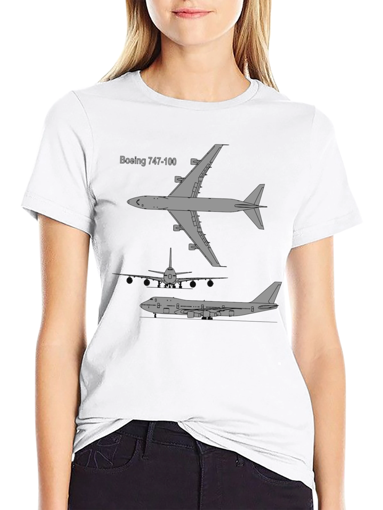 Boeing 747-100 Plane T-Shirt - Aviation Enthusiast Tee